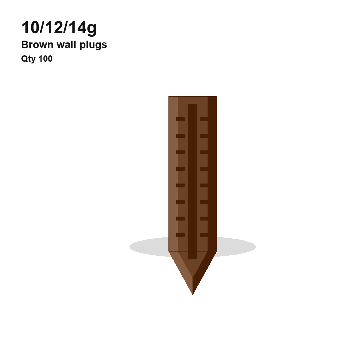 Brown Wall Plug – 10/12/14g (Qty 100)